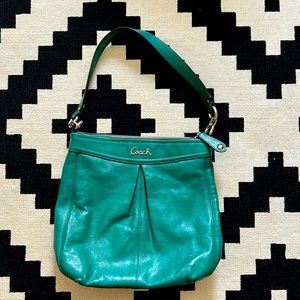 Beautiful jade color Coach bag